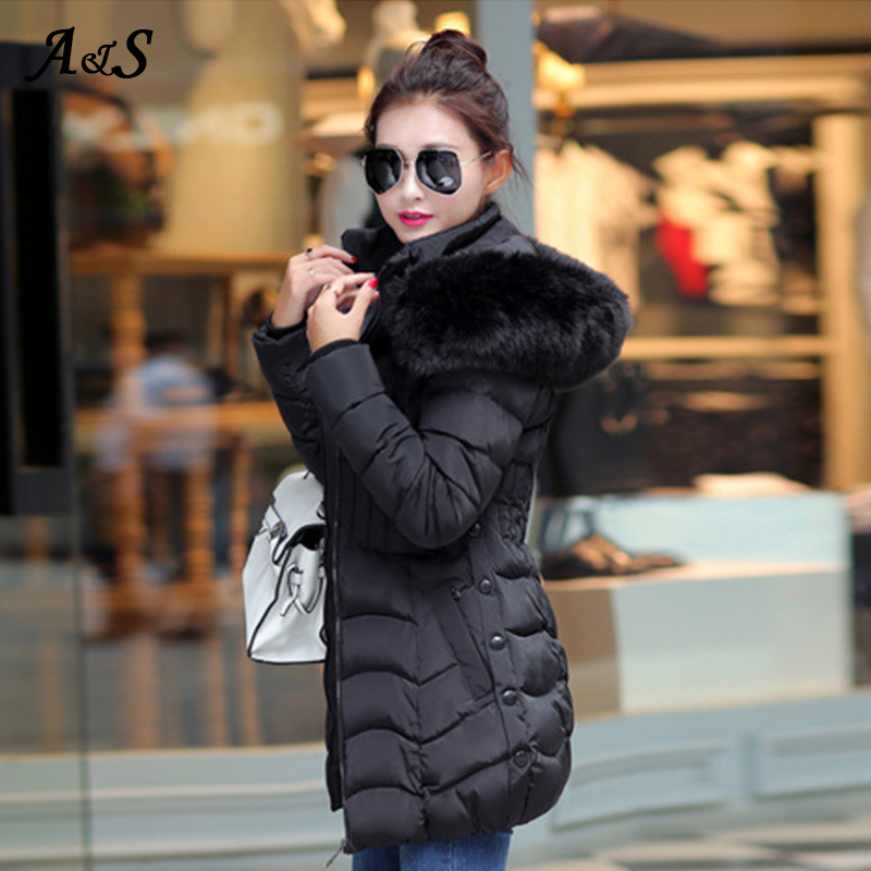Winter Jacket Women Long Parka Fur Collar Woman Winter Coats and Puffer Jacket Feminine Coat Casual Slim Outwear Long Coat Women 201201