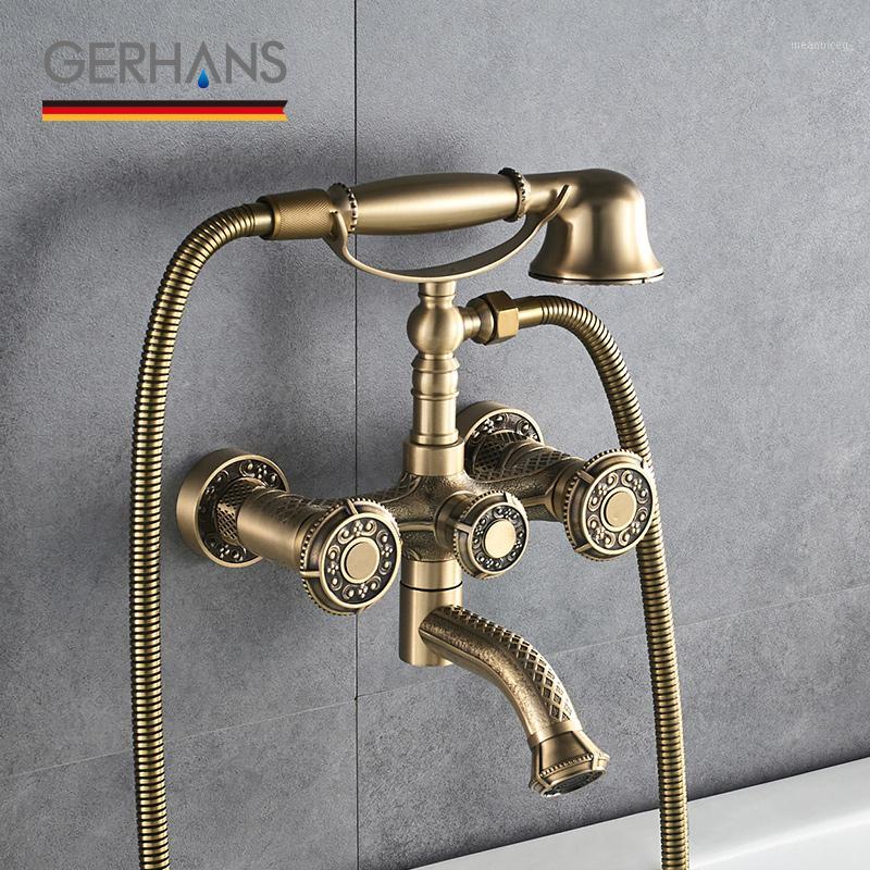 GERHANS Adoking Antique Bathtub Faucet All-Brass Vintage Retro Massage Shower head Wall Mounted Tub Faucet Mixer Tap K130181
GERHANS Adoking Antique Bathtub Faucet All-Brass Vintage Retro Massage Shower head Wall Mounted Tub Faucet Mixer Tap K130181
