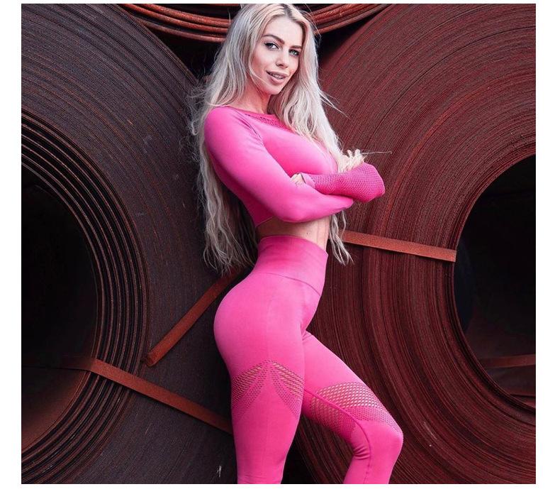 2021 Women Yoga Set Long Sleeve Hollow Seamless Mesh Stretch Suit High Waist Sexy Peach Buttocks Leggings Sports Fitness Set, Black
2021 Women Yoga Set Long Sleeve Hollow Seamless Mesh Stretch Suit High Waist Sexy Peach Buttocks Leggings Sports Fitness Set, Black