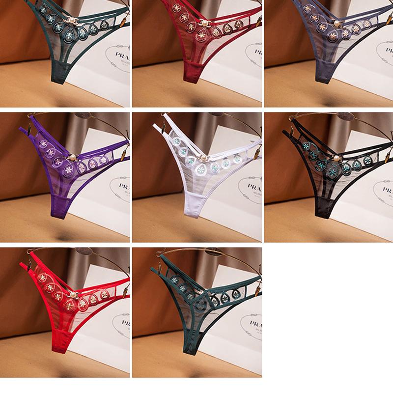 Sexy Women's Thong Mesh Embroidery Transparent Underwear Temptation Cross Low Waist Hot One-line T Panties, Black
Sexy Women's Thong Mesh Embroidery Transparent Underwear Temptation Cross Low Waist Hot One-line T Panties, Black
