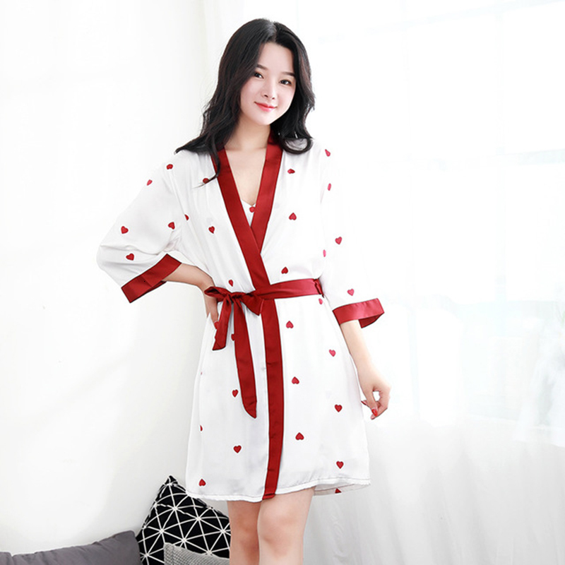 2021 New Sets of Women's Shirts Spring Summer Woman Kimono Sexy Thin Print Female Sleepwear Short v Neck with Ladies Nightwear Bands Wjma, Red
2021 New Sets of Women's Shirts Spring Summer Woman Kimono Sexy Thin Print Female Sleepwear Short v Neck with Ladies Nightwear Bands Wjma, Red