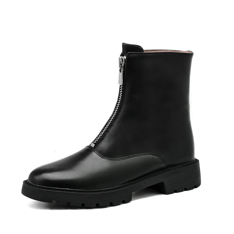New 2021 Genuine Leather Women's Warm Quality Round Toe Chunky Heels Boots Autumn Winter Party Basic Shoes Woman Iksi, Black
New 2021 Genuine Leather Women's Warm Quality Round Toe Chunky Heels Boots Autumn Winter Party Basic Shoes Woman Iksi, Black