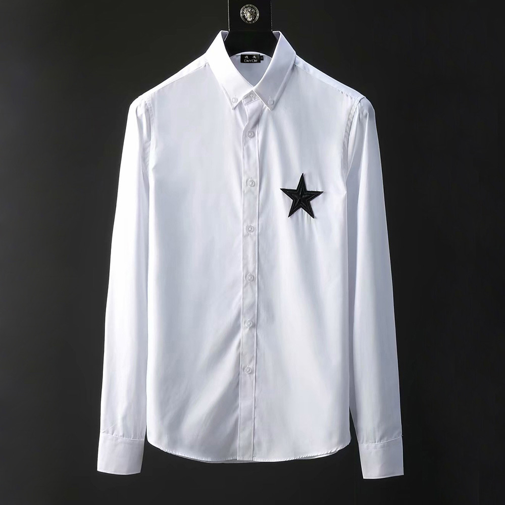 Men 100% Cotton Embroidery Star Casual Male Business Dress Shirt Social Shirts Dy2102 4zxw, White
Men 100% Cotton Embroidery Star Casual Male Business Dress Shirt Social Shirts Dy2102 4zxw, White