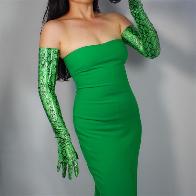 Snake Skin Extra Long Gloves Woman 70cm Patent Leather Over Elbow Emulation Leather PU Bright Animal Green Snake P91-9
Snake Skin Extra Long Gloves Woman 70cm Patent Leather Over Elbow Emulation Leather PU Bright Animal Green Snake P91-9