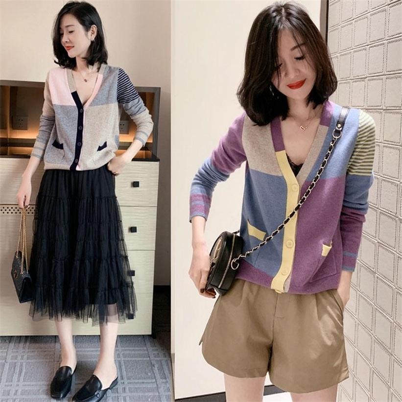 Women Solid Knitted Sweater and Cardigans Full Sleeve Ladies Office Tops Female Autumn New 201223
