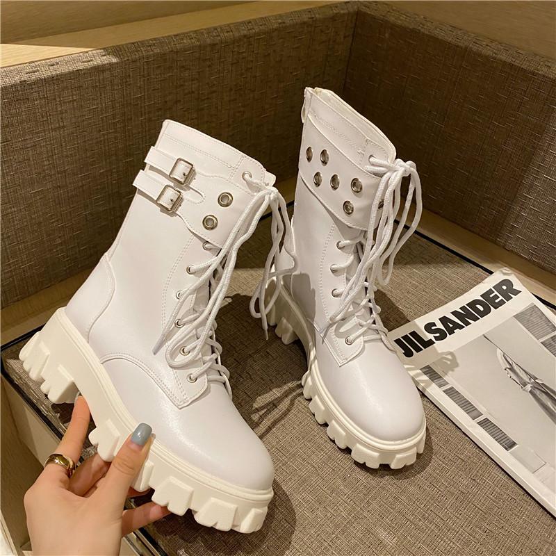 MONMOIRA Black Punk Buckle Platoform Motorcycle Boots Women Round Toe Platform Boots Women Lace up Ankle for, White
MONMOIRA Black Punk Buckle Platoform Motorcycle Boots Women Round Toe Platform Boots Women Lace up Ankle for, White