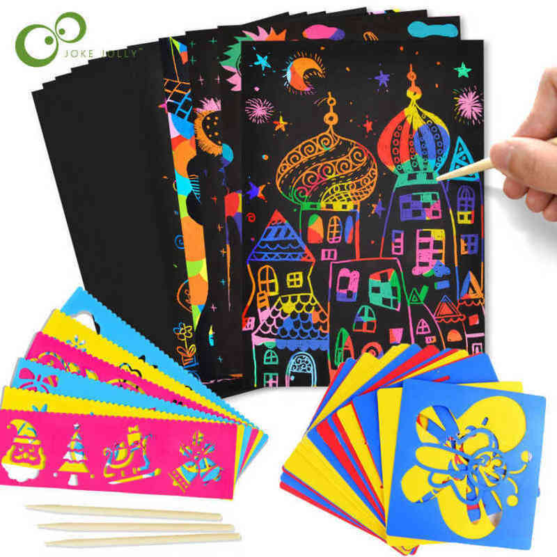 Creative Magic Color Rainbow Scratch Art Paper Card Set Graffiti Stencil for Drawing Stick DIY Painting Toys Kids Gifts YJN, 10pcs 32k ggh
Creative Magic Color Rainbow Scratch Art Paper Card Set Graffiti Stencil for Drawing Stick DIY Painting Toys Kids Gifts YJN, 10pcs 32k ggh