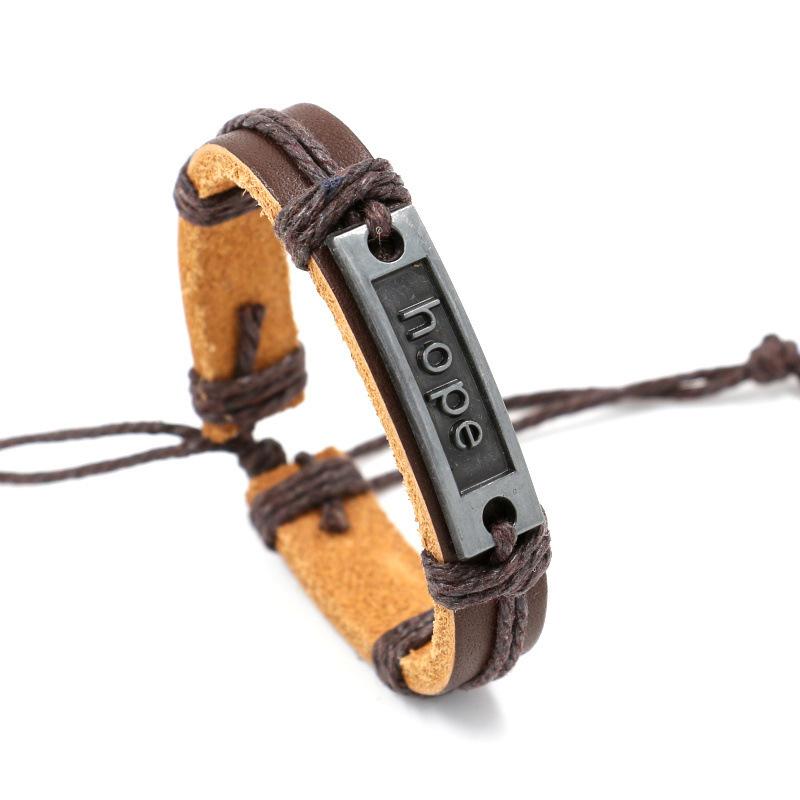 Charm Bracelets Bohemian Vintage Handmade Multilayer Wrap Jewelry Women Men Hope Letter Birthday Leather Bracelet Bangle
Charm Bracelets Bohemian Vintage Handmade Multilayer Wrap Jewelry Women Men Hope Letter Birthday Leather Bracelet Bangle