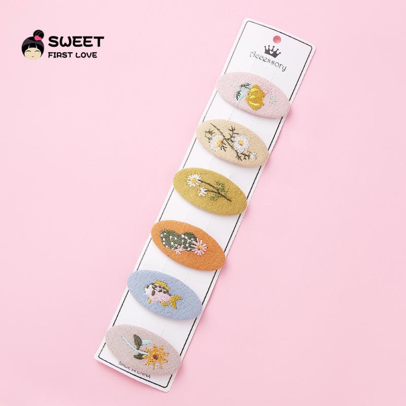 Korean-style Hair Accessories INS Online Celebrity Barrettes 6 Pieces GIRL'S Simple Embroidered Side Clip BB Clip Cartoon Cute C
Korean-style Hair Accessories INS Online Celebrity Barrettes 6 Pieces GIRL'S Simple Embroidered Side Clip BB Clip Cartoon Cute C