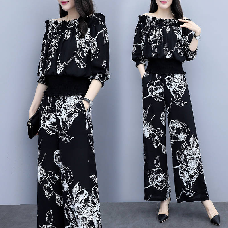 Suits Work 2 Piece Define Chiffon Shirt Print Slash Neck Blouse Suit Pants for Woman Together Ulus, Black
Suits Work 2 Piece Define Chiffon Shirt Print Slash Neck Blouse Suit Pants for Woman Together Ulus, Black
