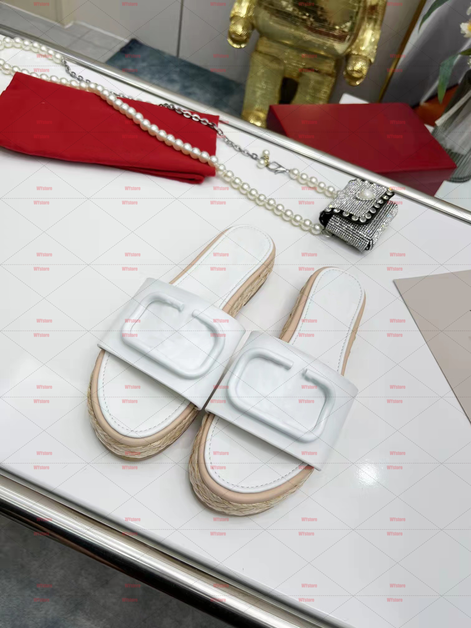2022 New straw rope braided outsole slippers Fashion high-end high quality women's design slippers sandals beach shoes Size 35-42, Grey
2022 New straw rope braided outsole slippers Fashion high-end high quality women's design slippers sandals beach shoes Size 35-42, Grey
