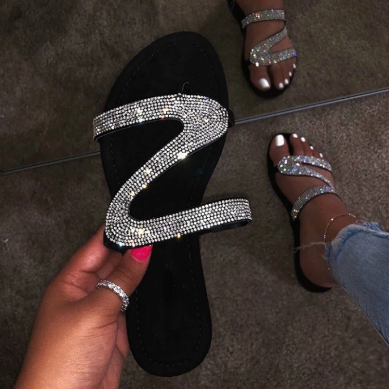 Women Summer Slippers for 2020 Fashion Crystal Beach Slides Flat Heel Bling Slippers Casual Shoes Female Outdoor Flip Flops #iw9n, Silver
Women Summer Slippers for 2020 Fashion Crystal Beach Slides Flat Heel Bling Slippers Casual Shoes Female Outdoor Flip Flops #iw9n, Silver