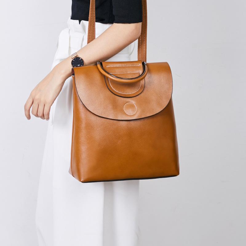 new wax leather women backpack fashion genuine leather women hand bag solid color cowhide shoulder bag, Coffee bag
new wax leather women backpack fashion genuine leather women hand bag solid color cowhide shoulder bag, Coffee bag