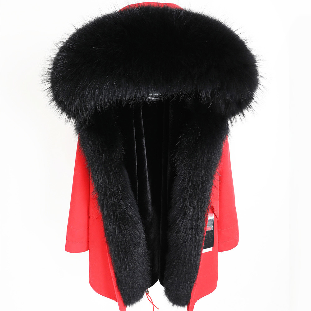 MAOMAOKONG Real raccoon fur winter clothing thick warm coat parkas women's jacket woman 201125
