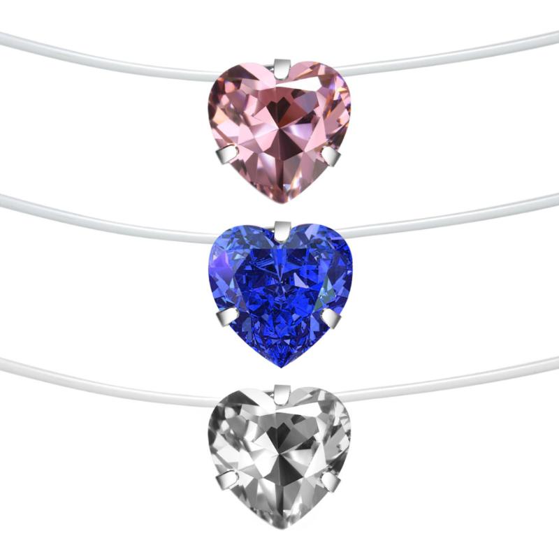 Fashion Elegant Crystal Heart Shaped Pendant Necklace Fishing Line Invisible Clavicle Chain Women's Necklace Simple Jewelry Gift
Fashion Elegant Crystal Heart Shaped Pendant Necklace Fishing Line Invisible Clavicle Chain Women's Necklace Simple Jewelry Gift