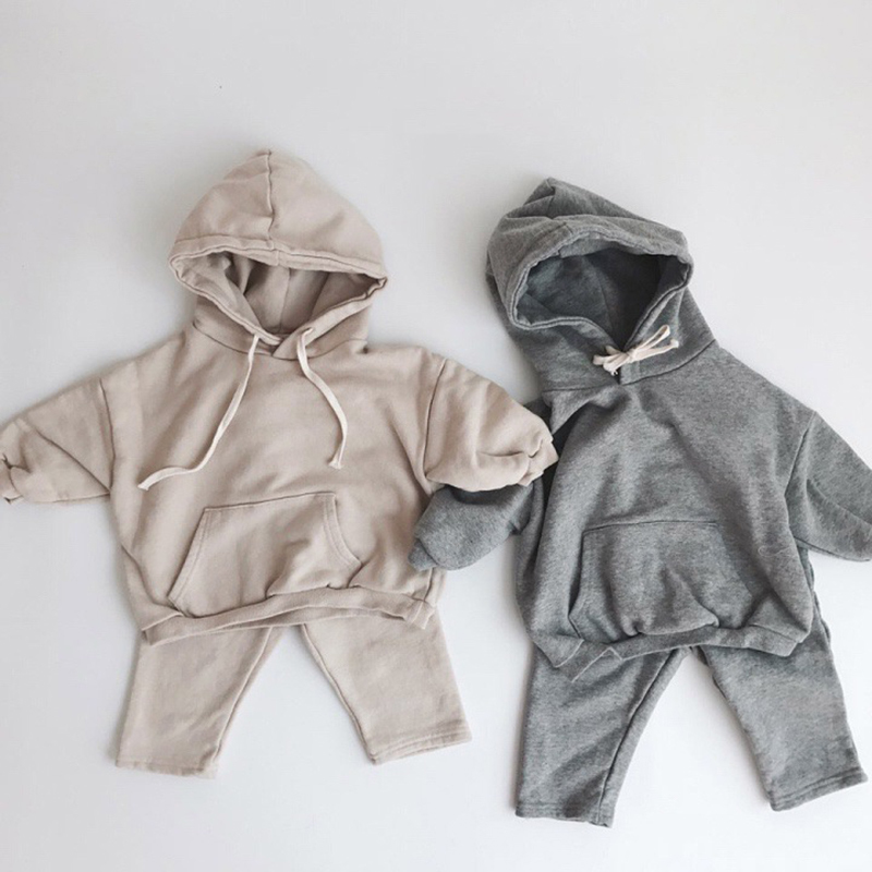 ZWY491 Children Sport Clothing Set Hooded Top+Pant Autumn Baby Boy Casual Clothes Girl 2 Piece Suit 2-8 Years Kid Hoodies SetX1019