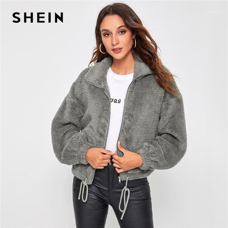 Women's Jackets SHEIN Grey Drawstring Hem Teddy Jacket Women Autumn Long Sleeve Drop Shoulder Shearling Solid Casual Outwear Jackets1, Gray
Women's Jackets SHEIN Grey Drawstring Hem Teddy Jacket Women Autumn Long Sleeve Drop Shoulder Shearling Solid Casual Outwear Jackets1, Gray