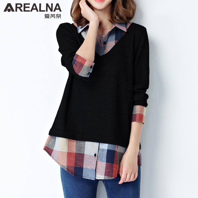 Tunic Women's Plus Size Clothes Long Sleeve Fashion Woman Blouses 2019 Kimono Lady Blouse Shirt Women Plaid Patchwork Collar Top T200321