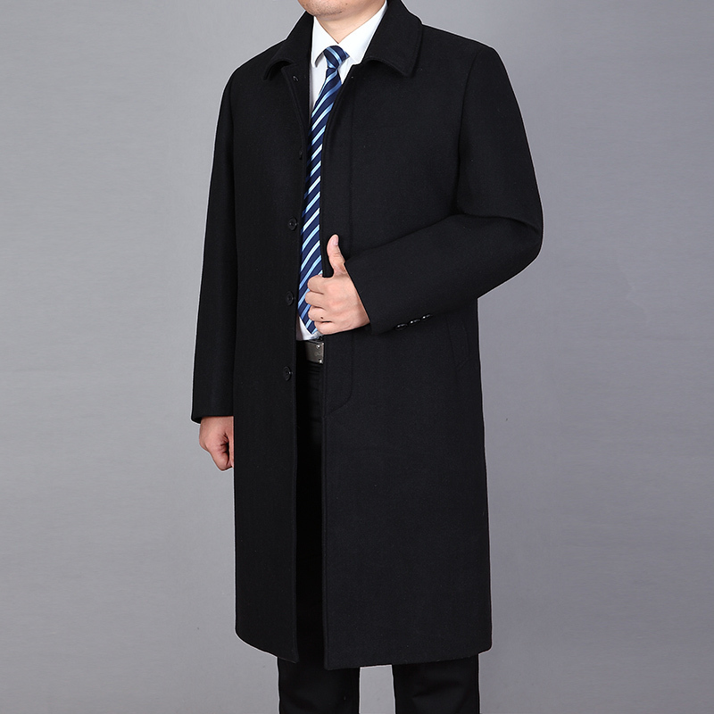 New Arrival Woolen Long Men Pea Winter Jackets Autumn Mens Wool Blend Overcoat Trench Coat Man 201123