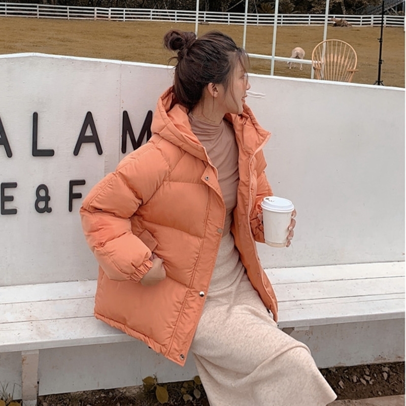 new Women Parkas jacket Fashion solid thick warm winter hooded jacket coat winter parkas solid outwear jacket 201026