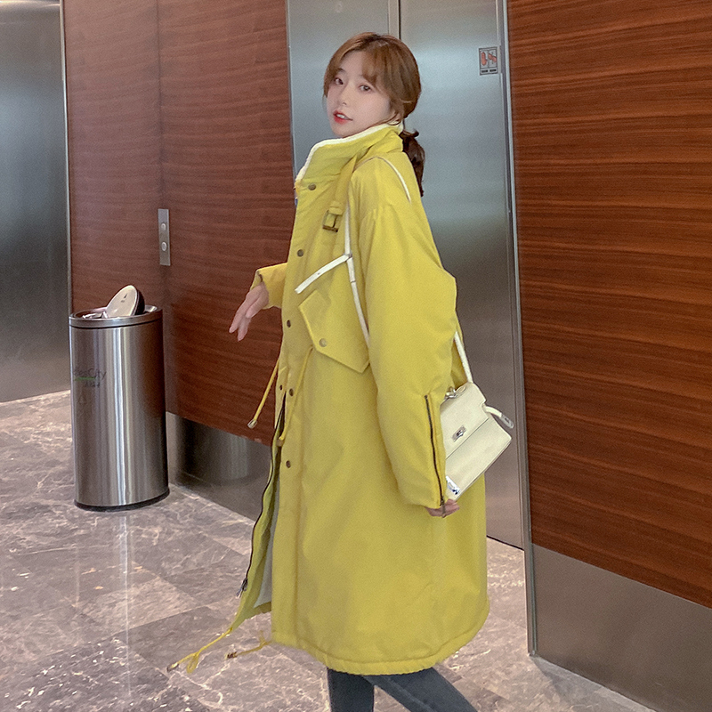 Winter Jacket Women Casual Long Parka Coat Thick Cotton Coat Solid Color Warm Loose Jackets Parkas 201128