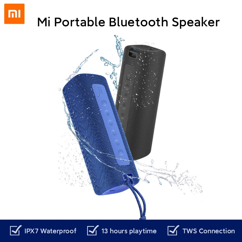 

Xiaomi Mi Portable Bluetooth Speaker 16W TWS Connection High Quality Sound IPX7 Waterproof 13 hours playtime