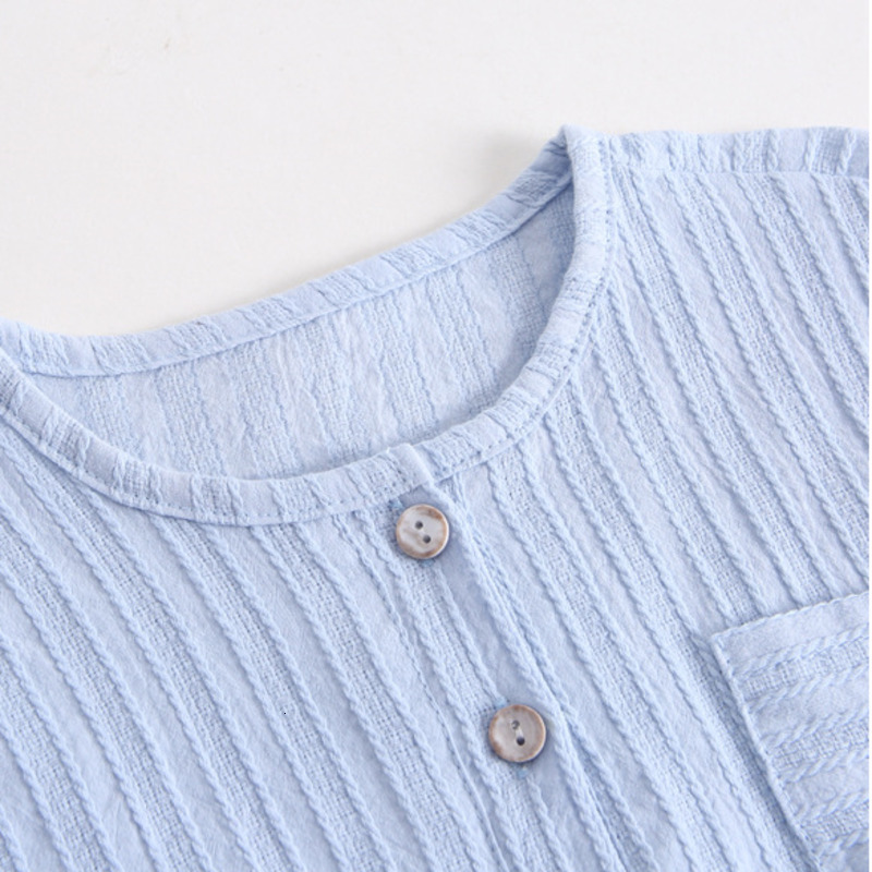 Baby Boy Girl Spring Autumn Cotton Linen Clothes Children Buttons T Shirt Pants 2Pcs/sets Infant Kids Fashion Toddler TracksuitsX1019
