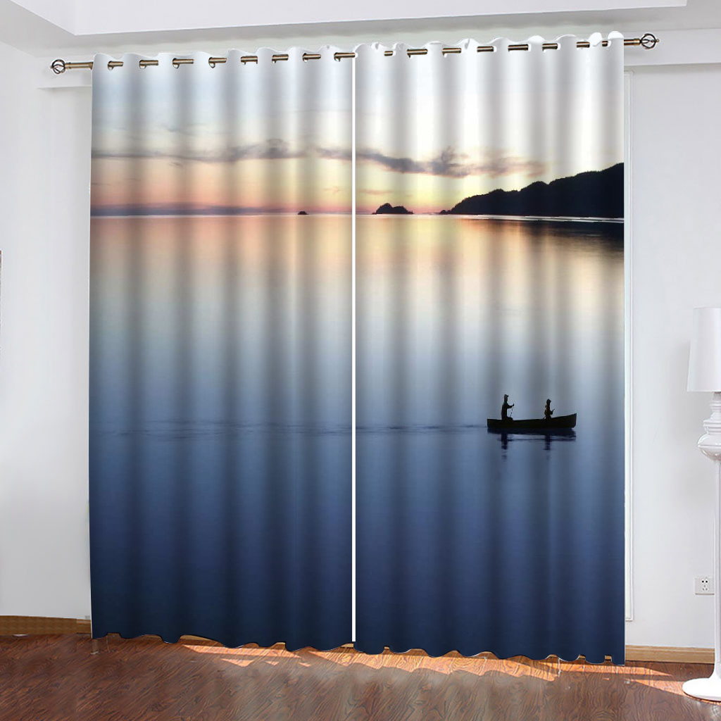 Modern Home Decoration Scenic lake boat scene Curtain Luxury 3D Window Curtain For Living Room, Blue
Modern Home Decoration Scenic lake boat scene Curtain Luxury 3D Window Curtain For Living Room, Blue