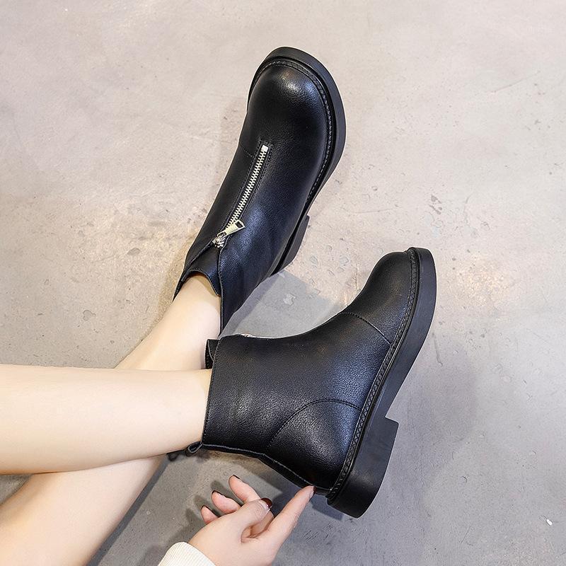 2020 new boots women's versatile shoes front Head leather autumn winter zipper short boots women's Plush children1, Beige cotton lining
2020 new boots women's versatile shoes front Head leather autumn winter zipper short boots women's Plush children1, Beige cotton lining