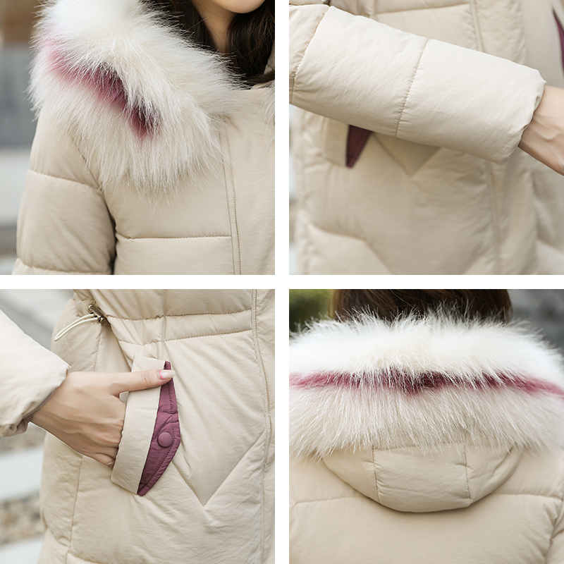 KMVEXO 2020 Autumn Winter Jacket Streetwear Women Slim Long Parkas Woman Solid Plus Size Hooded With Big Fur Thicken Female Coat T200902