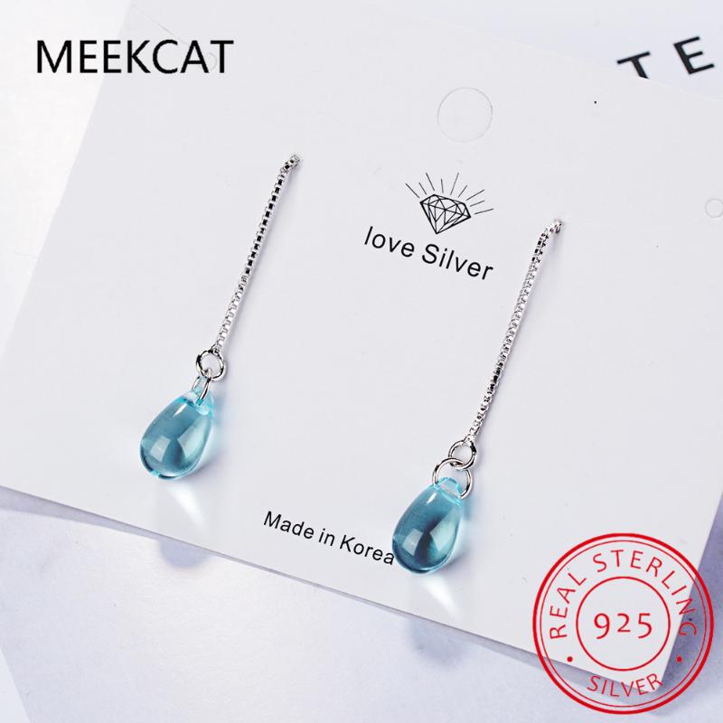 Dangle & Chandelier MEEKCAT 925 Sterling Silver Simple Water Drop Shaped Blue Crystal Long Tassel Earrings Ear Line S-E665
Dangle & Chandelier MEEKCAT 925 Sterling Silver Simple Water Drop Shaped Blue Crystal Long Tassel Earrings Ear Line S-E665