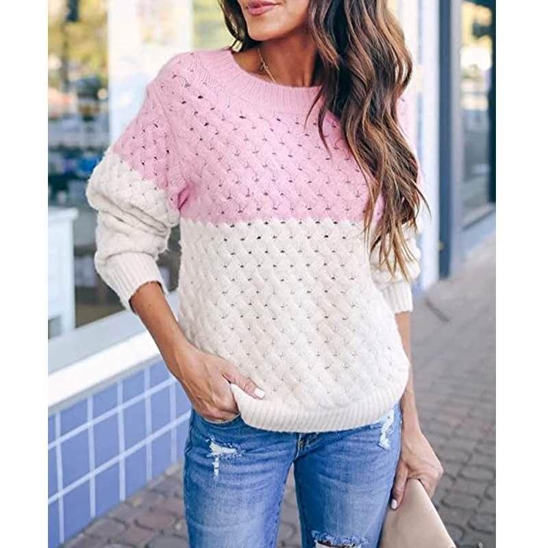 Hirigin 2020 Sweater Women Long Sleeve Europe and America Autumn and Winter New Products Contrast Color Hollow out Crew Neck
Hirigin 2020 Sweater Women Long Sleeve Europe and America Autumn and Winter New Products Contrast Color Hollow out Crew Neck