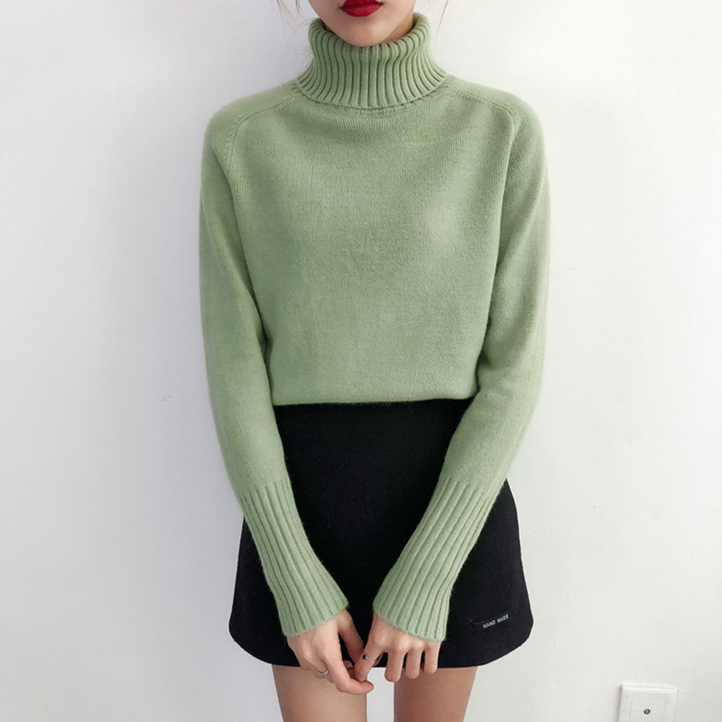 SURMIITRO Knitted Sweater Women Autumn Winter Korean Cashmere Turtleneck Long Sleeve Pullover Female Jumper Knitwear 201111