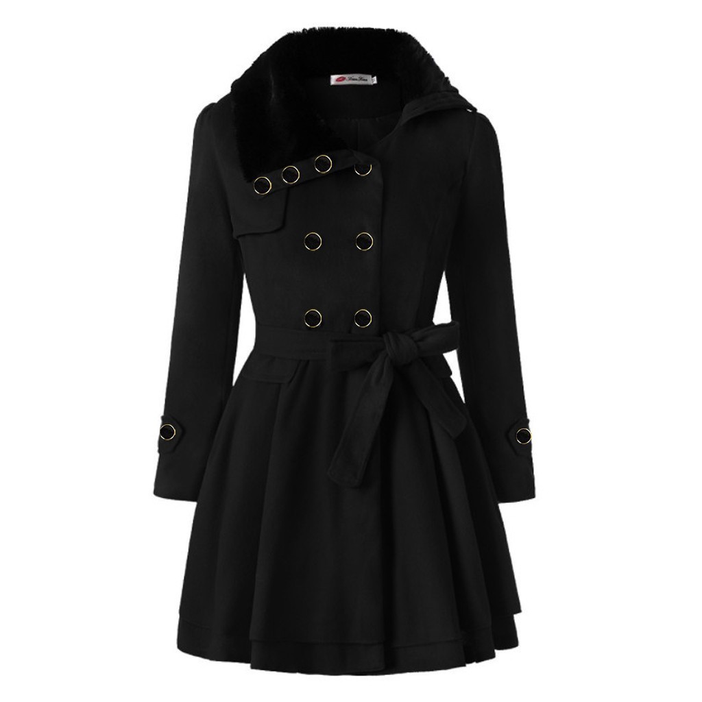 Button Closure Asymmetrical Hem Cloak Parka Women Windbreaker Winter Warm Long Sleeve Hooded Coat Casual Jackets Female Outwear 201019