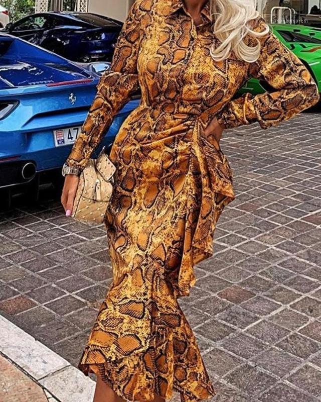 Snake Print Midi Fishtail Dress Women Ruffles Designed Long Sleeve Dress Winter 2019 Elegant Party Dresses1, Orange
Snake Print Midi Fishtail Dress Women Ruffles Designed Long Sleeve Dress Winter 2019 Elegant Party Dresses1, Orange