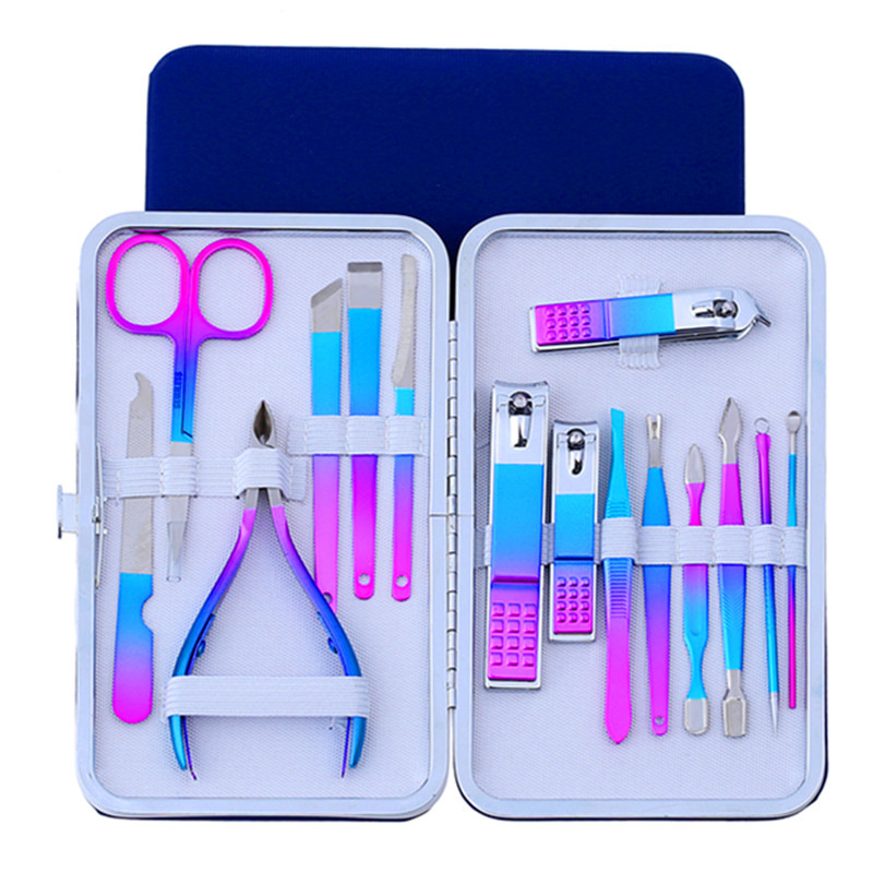 Gradient colorful Stainless steel nail clippers set manicure tools pedicure scissors set beauty care kit Nail Care Tools Set
Gradient colorful Stainless steel nail clippers set manicure tools pedicure scissors set beauty care kit Nail Care Tools Set