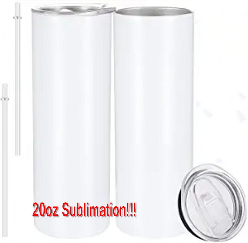 USA STOCK! 20oz Sublimation White Straight Blanks Tumbler with Straw Lid Stainless Steel Heat Transfer Travel Mug Double Wall Insulated Water Cups от DHgate WW