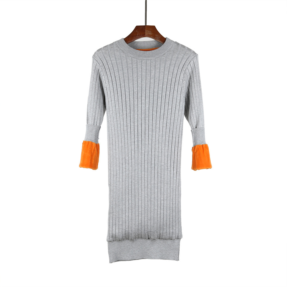 2021 New Thick Warm Women Sleeve Winter Long Slim Rib Knitted Dress Autumn O-neck Mid-calf Femme Sweater Dresses Btum, Gray
2021 New Thick Warm Women Sleeve Winter Long Slim Rib Knitted Dress Autumn O-neck Mid-calf Femme Sweater Dresses Btum, Gray