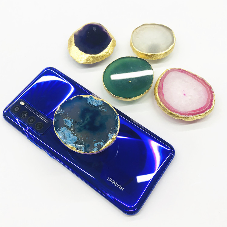 Hot Universal Gold Foil Edging Real Stone Agate Stone Style for Grip Phone Holder Irregular Shape Stone, Mixed color
Hot Universal Gold Foil Edging Real Stone Agate Stone Style for Grip Phone Holder Irregular Shape Stone, Mixed color