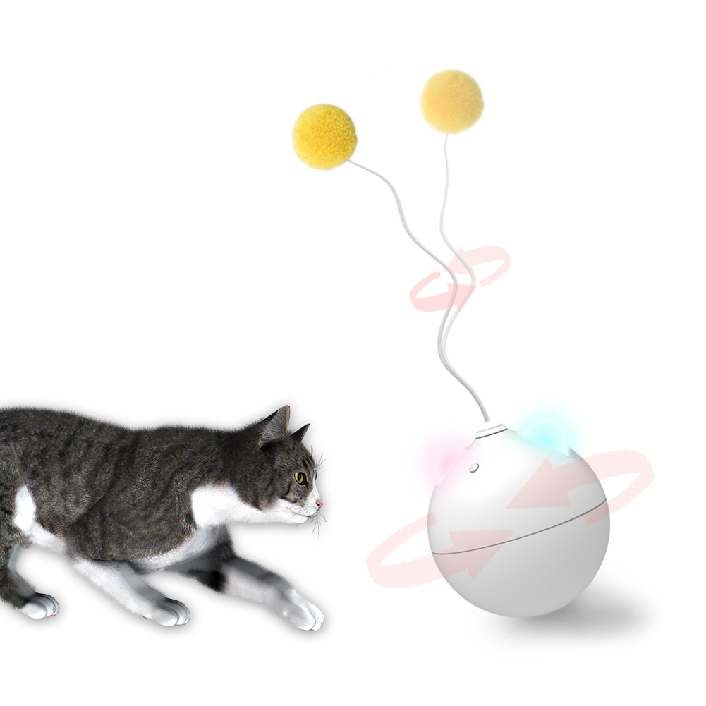Creative Electric Tumbler Cat Toy Smart Teasing Rolling Ball Cat Toys LED Light Cats Toys Interactive Self Rotating Ball Ropes LJ201125