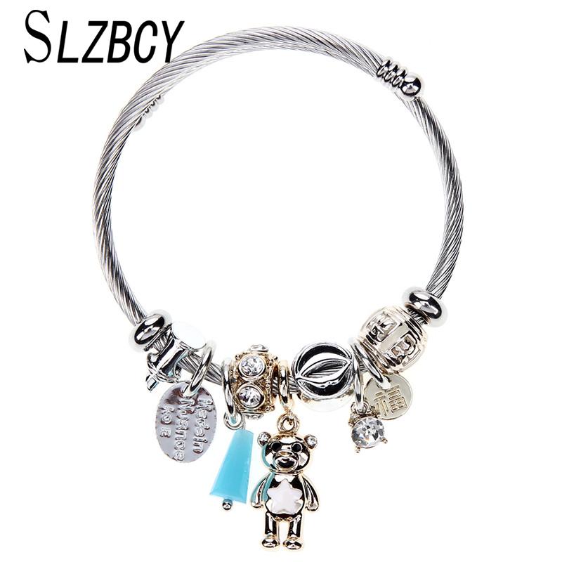 Charm Bracelets Romantic Cute Bear Star Pendant Bracelet Crystal Beads Open Adjustable Bangles Fashion Women Jewelry Accessories
Charm Bracelets Romantic Cute Bear Star Pendant Bracelet Crystal Beads Open Adjustable Bangles Fashion Women Jewelry Accessories