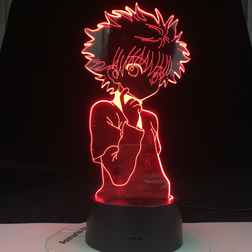 Cute Hunter X Hunter 3D Acrylic LED Night Light Touch Desk Table Lamp for Kids Child Bedroom Decor Nightlight Dropshipping