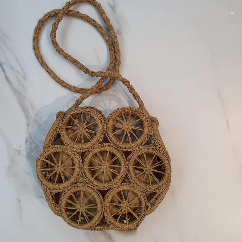 2020 new round hollow paper rope woven bag straddle straw woven bag beach leisure Women's1, Sky blue
2020 new round hollow paper rope woven bag straddle straw woven bag beach leisure Women's1, Sky blue