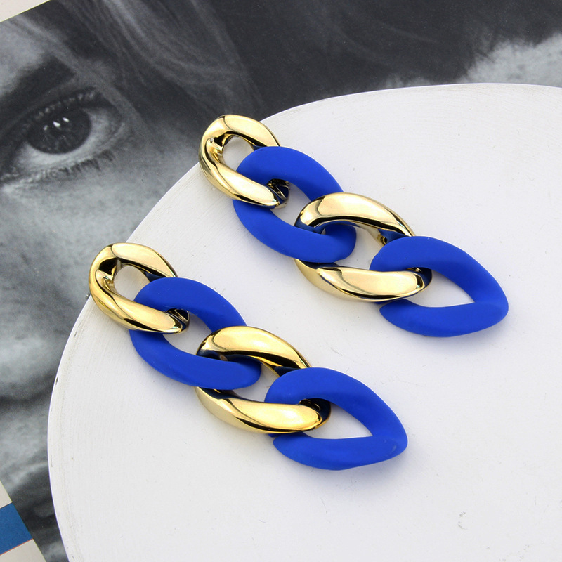 Blue Geometric Acrylic Dangle Earring High Grade Women Gift Earrings Jewelry