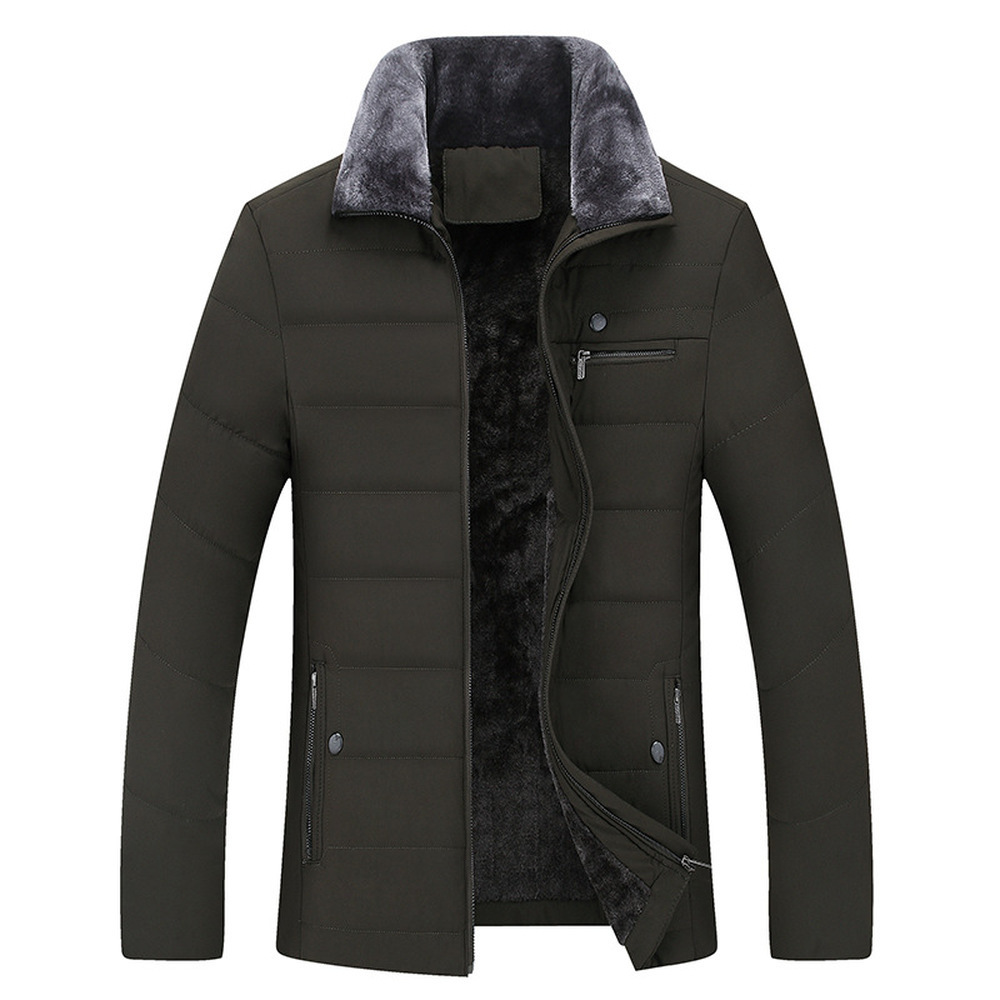 Thick Jacket Business Cotton Warm Parka Winter Autumn For Men Casual Male Classic Windbreaker Long Fleece Padded Varsity Coat 201214