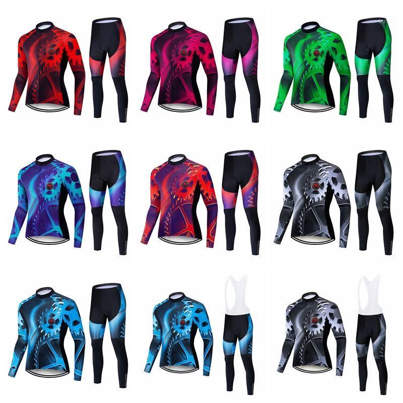 Cycling Jersey men Long Sleeve MTB Bike Jerseys Bib Pants Shirt cycling clothing roupa ciclismo set1, Cc6465-3