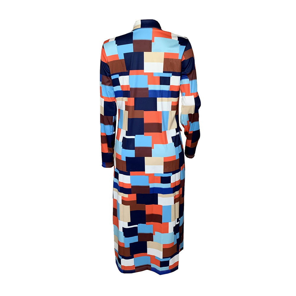 Color Block Plaid Long Trench Coat for Women Plus Size Fashion Casual Office Ladies Work Autumn Double Breasted Outwear Sale 201030