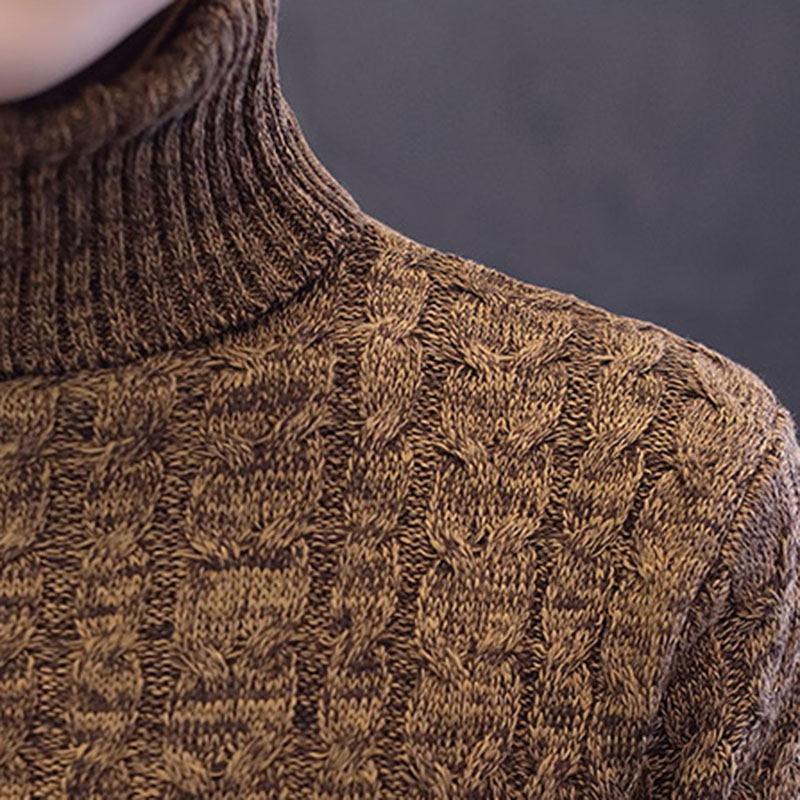 Men Turtleneck Sweater Winter Warm Knitted Mens Sweater Slim Solid Black High Neck Pullover Sweater Hombre Men's Clothing 201125