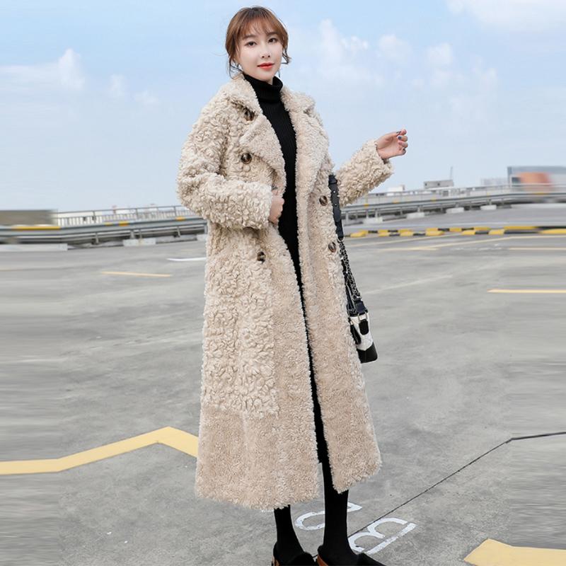Ptslan 2021 Women' Genuine Wool Coat Winter New fashion Notched Lapel Women' Real Sheep fur Outerwear warm SoftP7656, Beige
Ptslan 2021 Women' Genuine Wool Coat Winter New fashion Notched Lapel Women' Real Sheep fur Outerwear warm SoftP7656, Beige