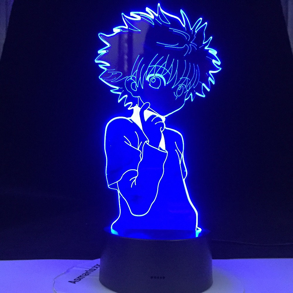 Cute Hunter X Hunter 3D Acrylic LED Night Light Touch Desk Table Lamp for Kids Child Bedroom Decor Nightlight Dropshipping